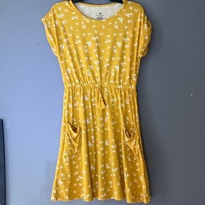 Dark yellow and white dress